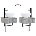 vidaXL Sada kúpeľňového nábytku 5 ks Sivý Sonoma 33 x 34,5 x 100 cm – Obrázok 10