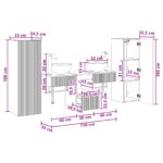 vidaXL Sada kúpeľňového nábytku 5 ks Sivý Sonoma 33 x 34,5 x 100 cm – Obrázok 12