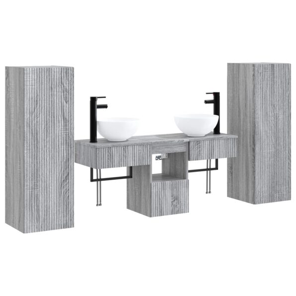 vidaXL Sada kúpeľňového nábytku 5 ks Sivý Sonoma 33 x 34,5 x 100 cm – Obrázok 2
