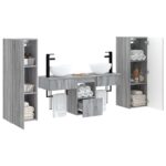 vidaXL Sada kúpeľňového nábytku 5 ks Sivý Sonoma 33 x 34,5 x 100 cm – Obrázok 3