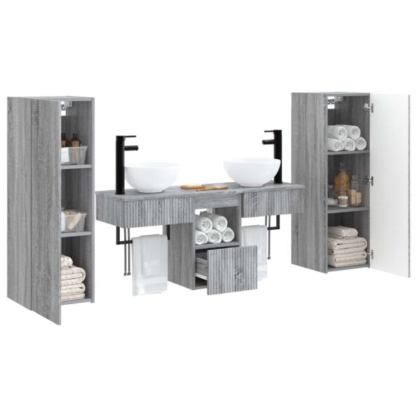 vidaXL Sada kúpeľňového nábytku 5 ks Sivý Sonoma 33 x 34,5 x 100 cm – Obrázok 3