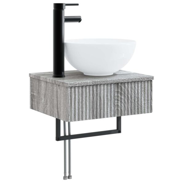 vidaXL Sada kúpeľňového nábytku 5 ks Sivý Sonoma 33 x 34,5 x 100 cm – Obrázok 4