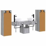 vidaXL Sada kúpeľňového nábytku 5 ks Sivý Sonoma 33 x 34,5 x 100 cm – Obrázok 7