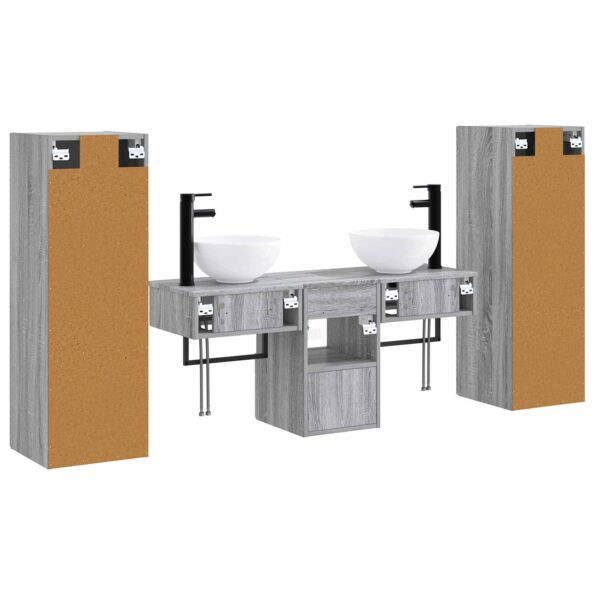 vidaXL Sada kúpeľňového nábytku 5 ks Sivý Sonoma 33 x 34,5 x 100 cm – Obrázok 7