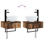 vidaXL Sada kúpeľňového nábytku 5 ks Staré drevo 33 x 34,5 x 100 cm – Obrázok 10