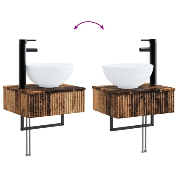 vidaXL Sada kúpeľňového nábytku 5 ks Staré drevo 33 x 34,5 x 100 cm – Obrázok 10