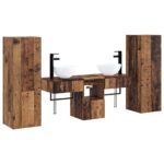 vidaXL Sada kúpeľňového nábytku 5 ks Staré drevo 33 x 34,5 x 100 cm – Obrázok 2