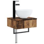 vidaXL Sada kúpeľňového nábytku 5 ks Staré drevo 33 x 34,5 x 100 cm – Obrázok 4