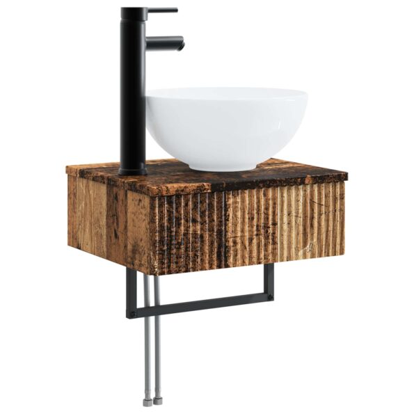 vidaXL Sada kúpeľňového nábytku 5 ks Staré drevo 33 x 34,5 x 100 cm – Obrázok 4