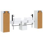vidaXL Sada kúpeľňového nábytku 5 ks Biela 33 x 34,5 x 100 cm – Obrázok 7