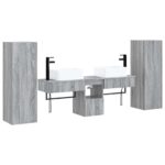 vidaXL Sada kúpeľňového nábytku 5 ks Sivý Sonoma 33 x 34,5 x 100 cm – Obrázok 2