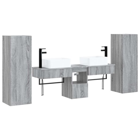 vidaXL Sada kúpeľňového nábytku 5 ks Sivý Sonoma 33 x 34,5 x 100 cm – Obrázok 2
