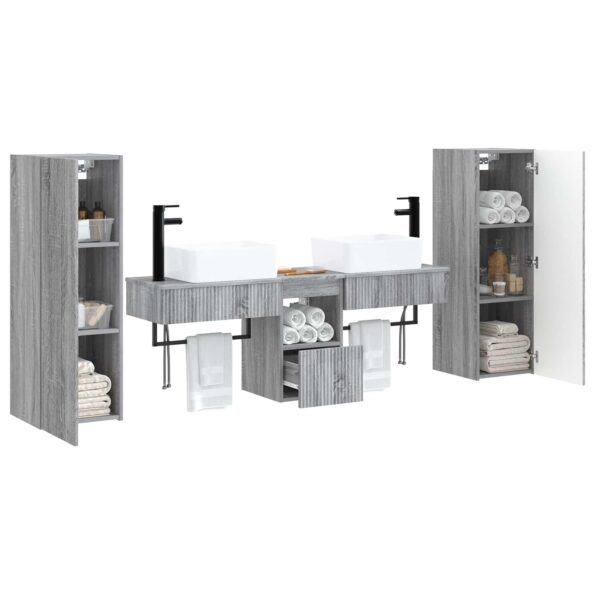 vidaXL Sada kúpeľňového nábytku 5 ks Sivý Sonoma 33 x 34,5 x 100 cm – Obrázok 3