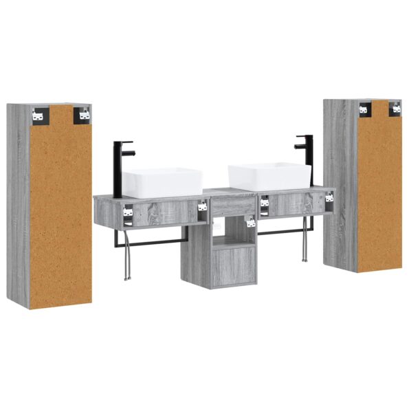 vidaXL Sada kúpeľňového nábytku 5 ks Sivý Sonoma 33 x 34,5 x 100 cm – Obrázok 7