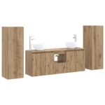 vidaXL Sada kúpeľňového nábytku 5 ks Dub artisan 33 x 34,5 x 100 cm – Obrázok 2