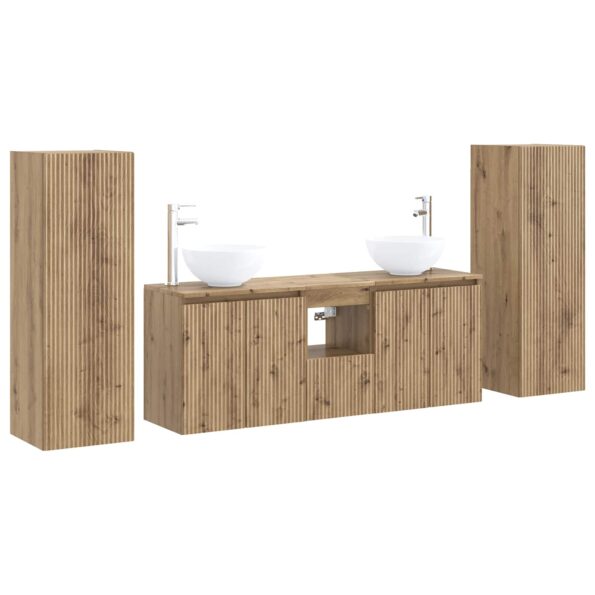 vidaXL Sada kúpeľňového nábytku 5 ks Dub artisan 33 x 34,5 x 100 cm – Obrázok 2