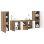 vidaXL Sada kúpeľňového nábytku 5 ks Dub artisan 33 x 34,5 x 100 cm – Obrázok 3