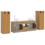 vidaXL Sada kúpeľňového nábytku 5 ks Dub artisan 33 x 34,5 x 100 cm – Obrázok 7