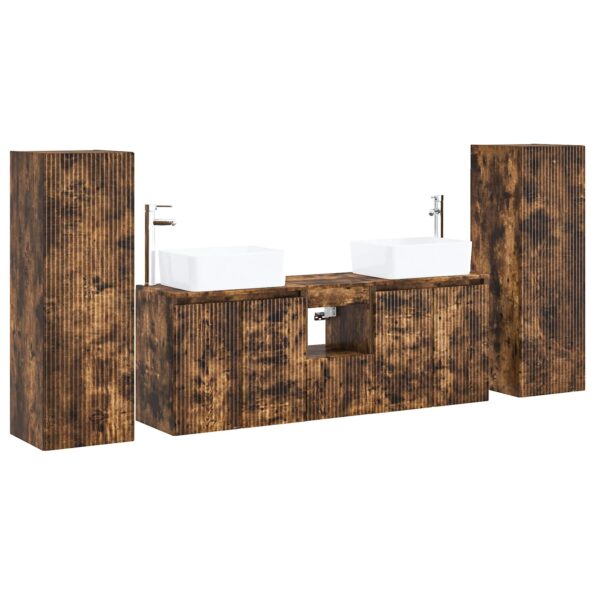 vidaXL Sada kúpeľňového nábytku 5 ks Dymový dub 33 x 34,5 x 100 cm – Obrázok 2