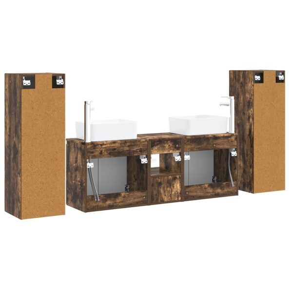 vidaXL Sada kúpeľňového nábytku 5 ks Dymový dub 33 x 34,5 x 100 cm – Obrázok 7