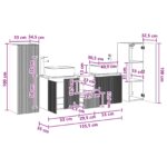 vidaXL Sada kúpeľňového nábytku 5 ks Staré drevo 33 x 34,5 x 100 cm – Obrázok 12