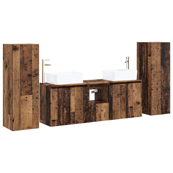 vidaXL Sada kúpeľňového nábytku 5 ks Staré drevo 33 x 34,5 x 100 cm – Obrázok 2