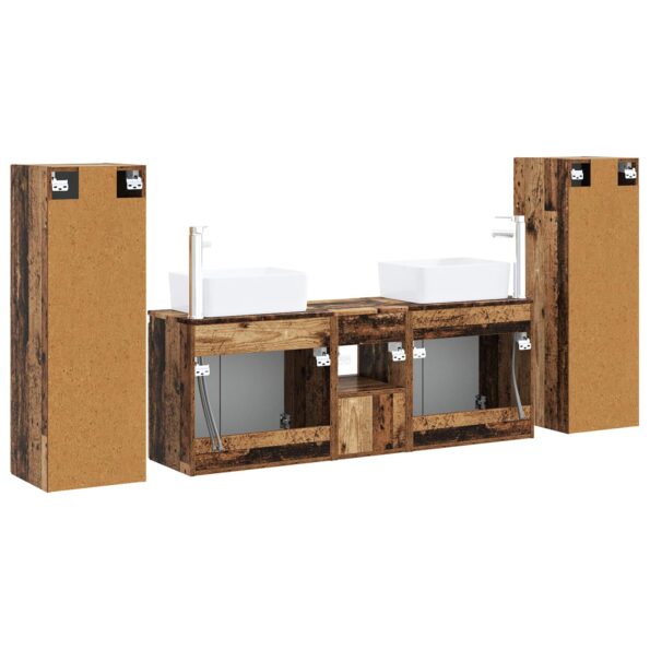 vidaXL Sada kúpeľňového nábytku 5 ks Staré drevo 33 x 34,5 x 100 cm – Obrázok 7