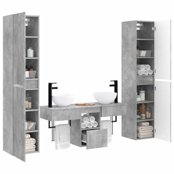 vidaXL Sada kúpeľňového nábytku 5 ks Betónovo sivá 33 x 34,5 x 160 cm – Obrázok 3