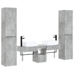vidaXL Sada kúpeľňového nábytku 5 ks Betónovo sivá 33 x 34,5 x 160 cm – Obrázok 2