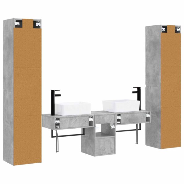 vidaXL Sada kúpeľňového nábytku 5 ks Betónovo sivá 33 x 34,5 x 160 cm – Obrázok 7
