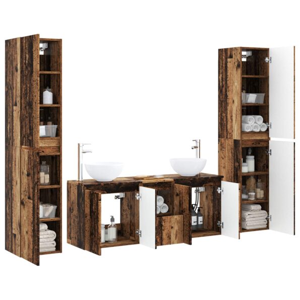 vidaXL Sada kúpeľňového nábytku 5 ks Staré drevo 33 x 34,5 x 160 cm – Obrázok 3