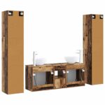 vidaXL Sada kúpeľňového nábytku 5 ks Staré drevo 33 x 34,5 x 160 cm – Obrázok 7
