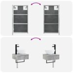 vidaXL Sada kúpeľňového nábytku 3 ks Betónovo sivá 33 x 34,5 x 160 cm – Obrázok 11