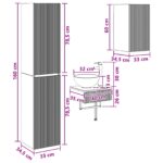 vidaXL Sada kúpeľňového nábytku 3 ks Betónovo sivá 33 x 34,5 x 160 cm – Obrázok 12