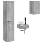 vidaXL Sada kúpeľňového nábytku 3 ks Betónovo sivá 33 x 34,5 x 160 cm – Obrázok 2