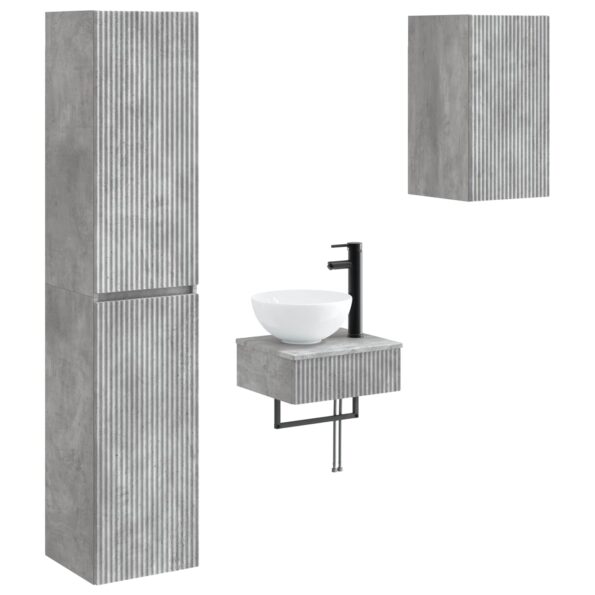 vidaXL Sada kúpeľňového nábytku 3 ks Betónovo sivá 33 x 34,5 x 160 cm – Obrázok 2