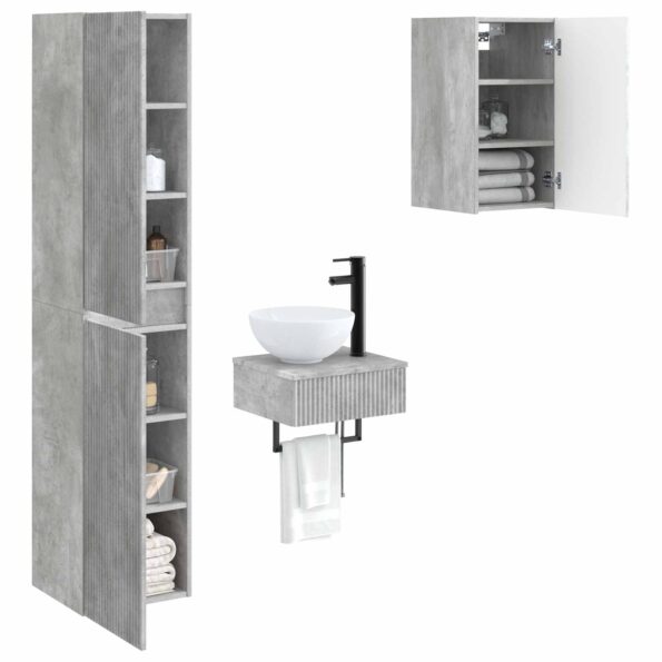vidaXL Sada kúpeľňového nábytku 3 ks Betónovo sivá 33 x 34,5 x 160 cm – Obrázok 3