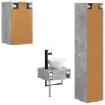 vidaXL Sada kúpeľňového nábytku 3 ks Betónovo sivá 33 x 34,5 x 160 cm – Obrázok 7