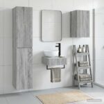 vidaXL Sada kúpeľňového nábytku 3 ks Sivý Sonoma 33 x 34,5 x 160 cm