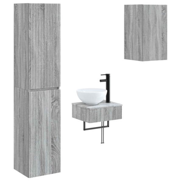 vidaXL Sada kúpeľňového nábytku 3 ks Sivý Sonoma 33 x 34,5 x 160 cm – Obrázok 2