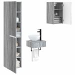 vidaXL Sada kúpeľňového nábytku 3 ks Sivý Sonoma 33 x 34,5 x 160 cm – Obrázok 3