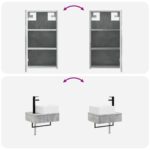 vidaXL Sada kúpeľňového nábytku 3 ks Betónovo sivá 33 x 34,5 x 160 cm – Obrázok 11