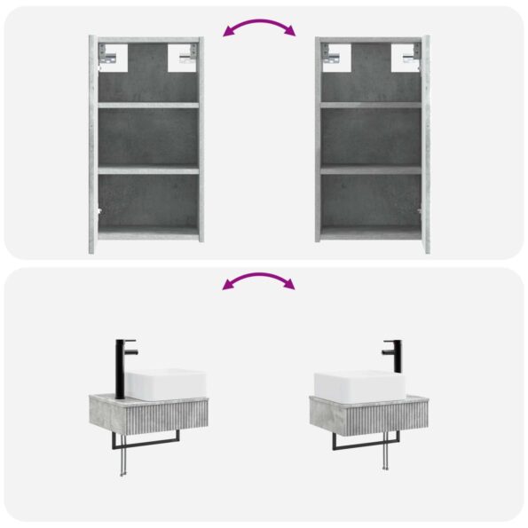 vidaXL Sada kúpeľňového nábytku 3 ks Betónovo sivá 33 x 34,5 x 160 cm – Obrázok 11