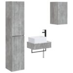 vidaXL Sada kúpeľňového nábytku 3 ks Betónovo sivá 33 x 34,5 x 160 cm – Obrázok 2
