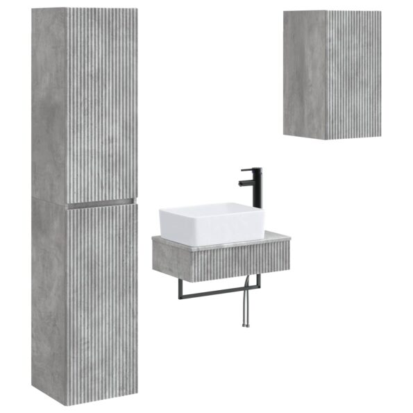 vidaXL Sada kúpeľňového nábytku 3 ks Betónovo sivá 33 x 34,5 x 160 cm – Obrázok 2