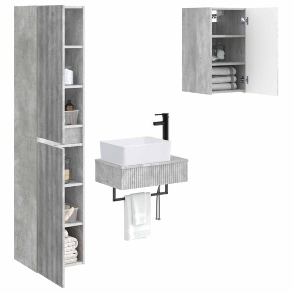 vidaXL Sada kúpeľňového nábytku 3 ks Betónovo sivá 33 x 34,5 x 160 cm – Obrázok 3