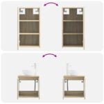 vidaXL Sada kúpeľňového nábytku 3 ks Dub sonoma 33 x 34,5 x 160 cm – Obrázok 11