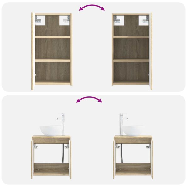 vidaXL Sada kúpeľňového nábytku 3 ks Dub sonoma 33 x 34,5 x 160 cm – Obrázok 11