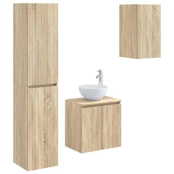 vidaXL Sada kúpeľňového nábytku 3 ks Dub sonoma 33 x 34,5 x 160 cm – Obrázok 2