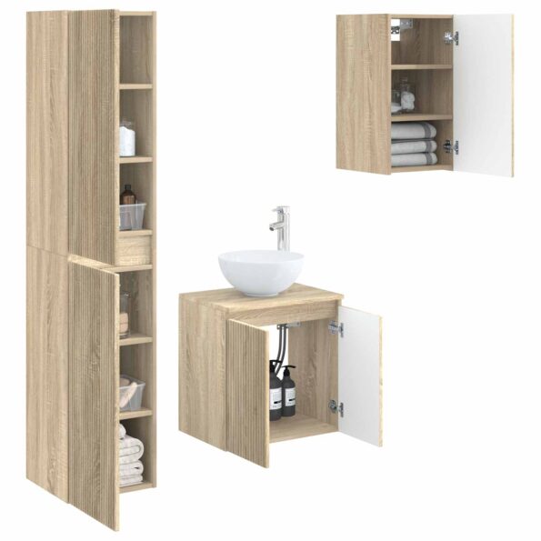 vidaXL Sada kúpeľňového nábytku 3 ks Dub sonoma 33 x 34,5 x 160 cm – Obrázok 3